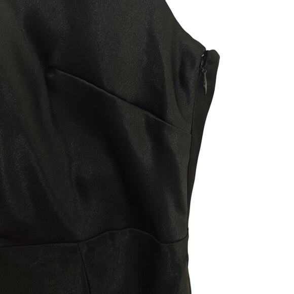 Birdy Grey Dress Gown Size XL Black Shiny Satin Slit Goth Whimsigoth Evening NWT - Picture 4 of 9